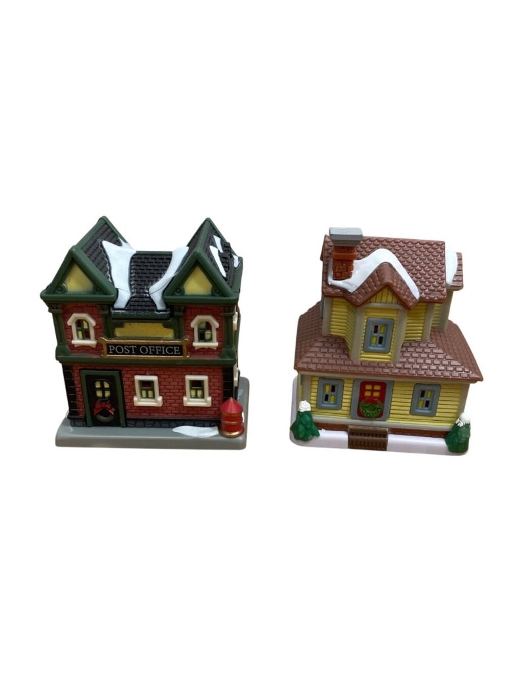 Cobblestone Corners Christmas Village Farm House and Post Office Holiday Decor